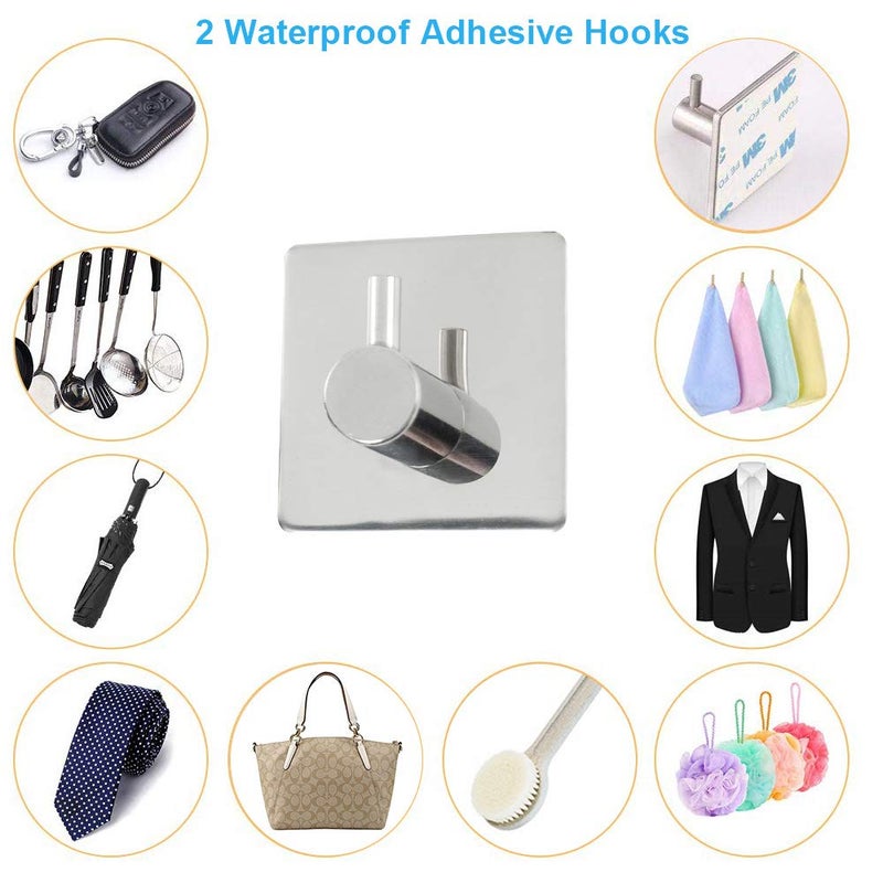 TocTen 5 PCS Bathroom Hardware Set SUS304 Stainless Steel-Towel Rack Set Include Lengthen Hand Towel Bar+Toilet Paper Holder+3 Robe Towel Hooks Bathroom Accessories Towel Bar Set(Polished Chrome,16IN) - Image 5